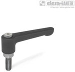 Adjustable flat lever with threaded pin